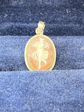 Classic Cameo Pendant Necklace - Pink and Gold